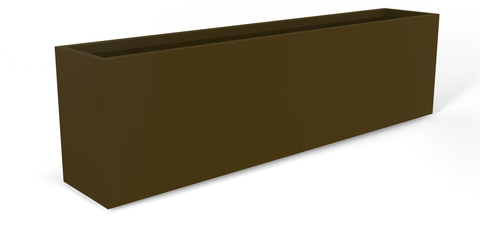 Hudson Rectangular Fiberglass Planter in Matte Bronze