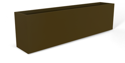 Hudson Rectangular Fiberglass Planter in Matte Bronze