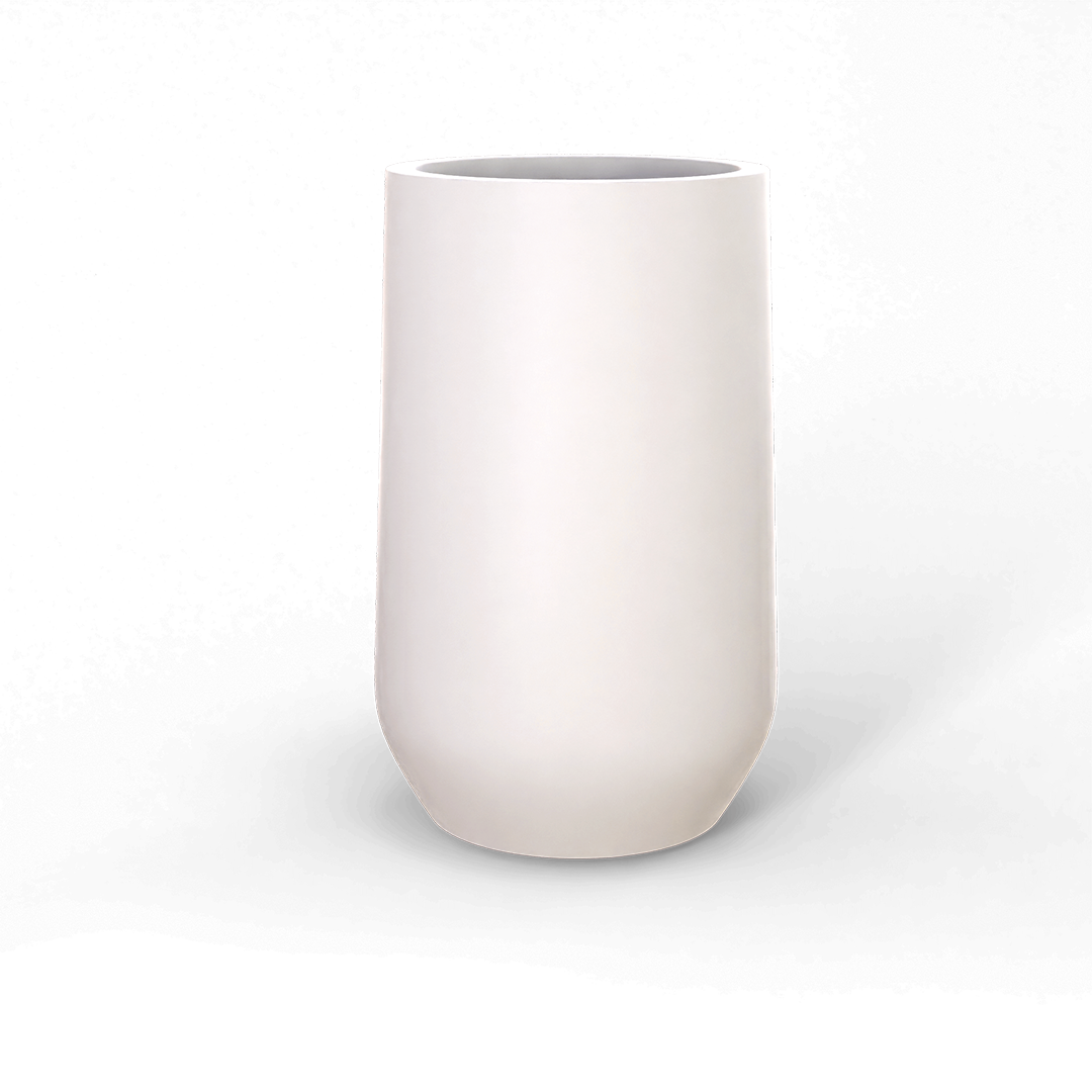 Hayden Round Fiberglass Planter in Matte Bright White