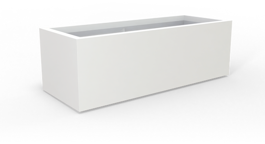 Cuba Rectangular Fiberglass Planter in Matte Bright White