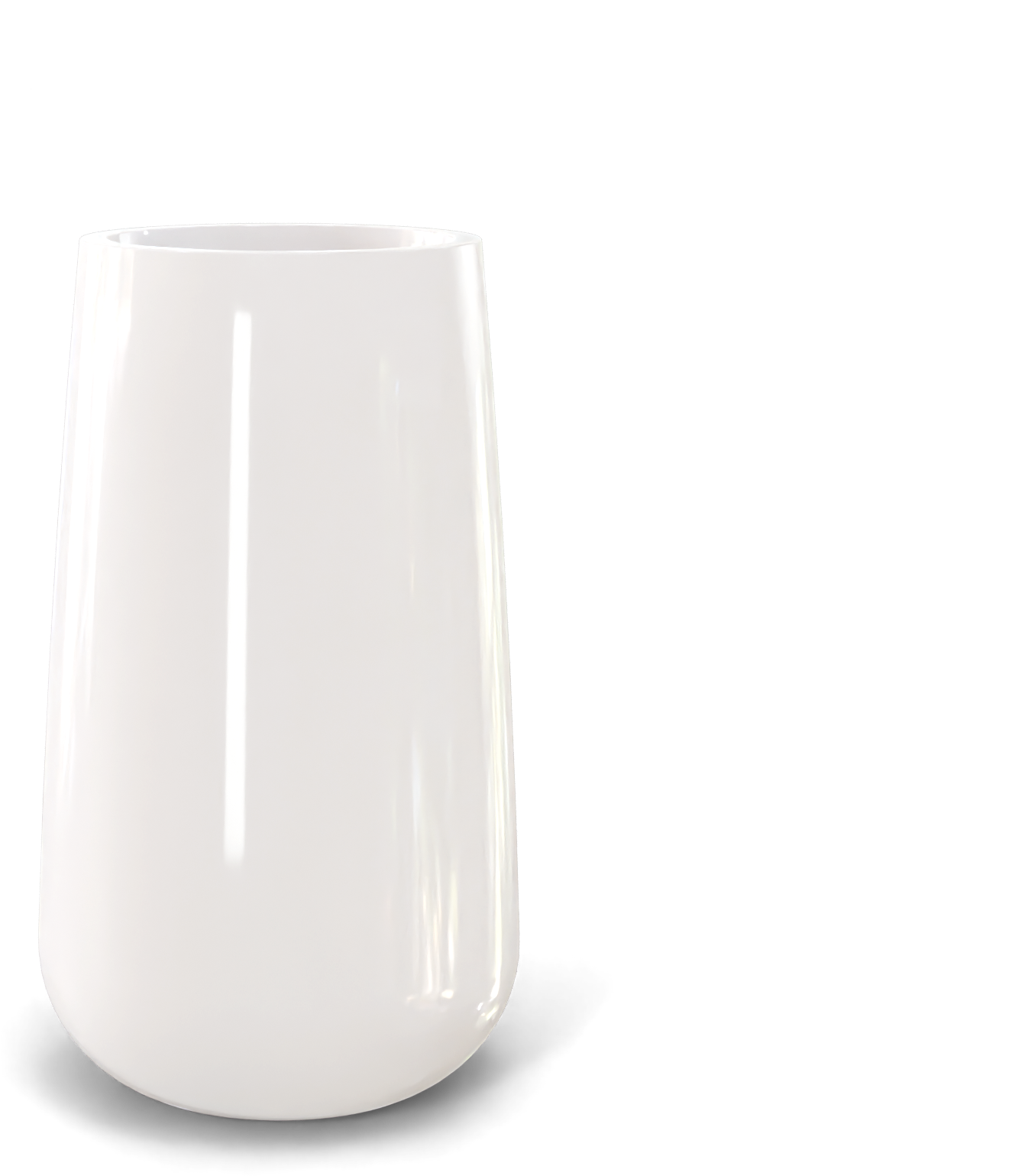 Saigon Round Fiberglass Planter in Gloss Bright White