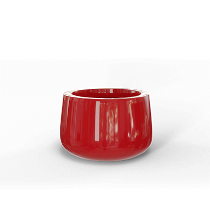 Short Hayden Round Fiberglass Planter in Gloss Red