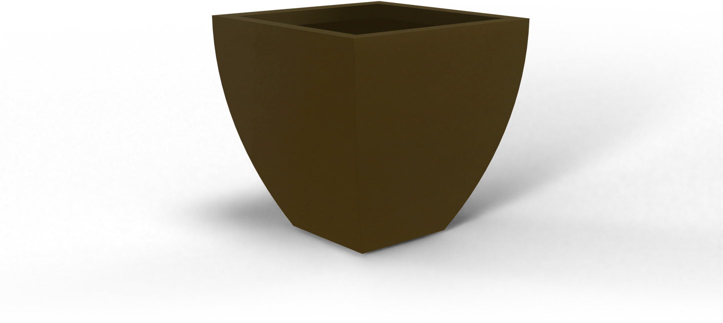 Lima Tapered Square Fiberglass Planter in Matte Bronze