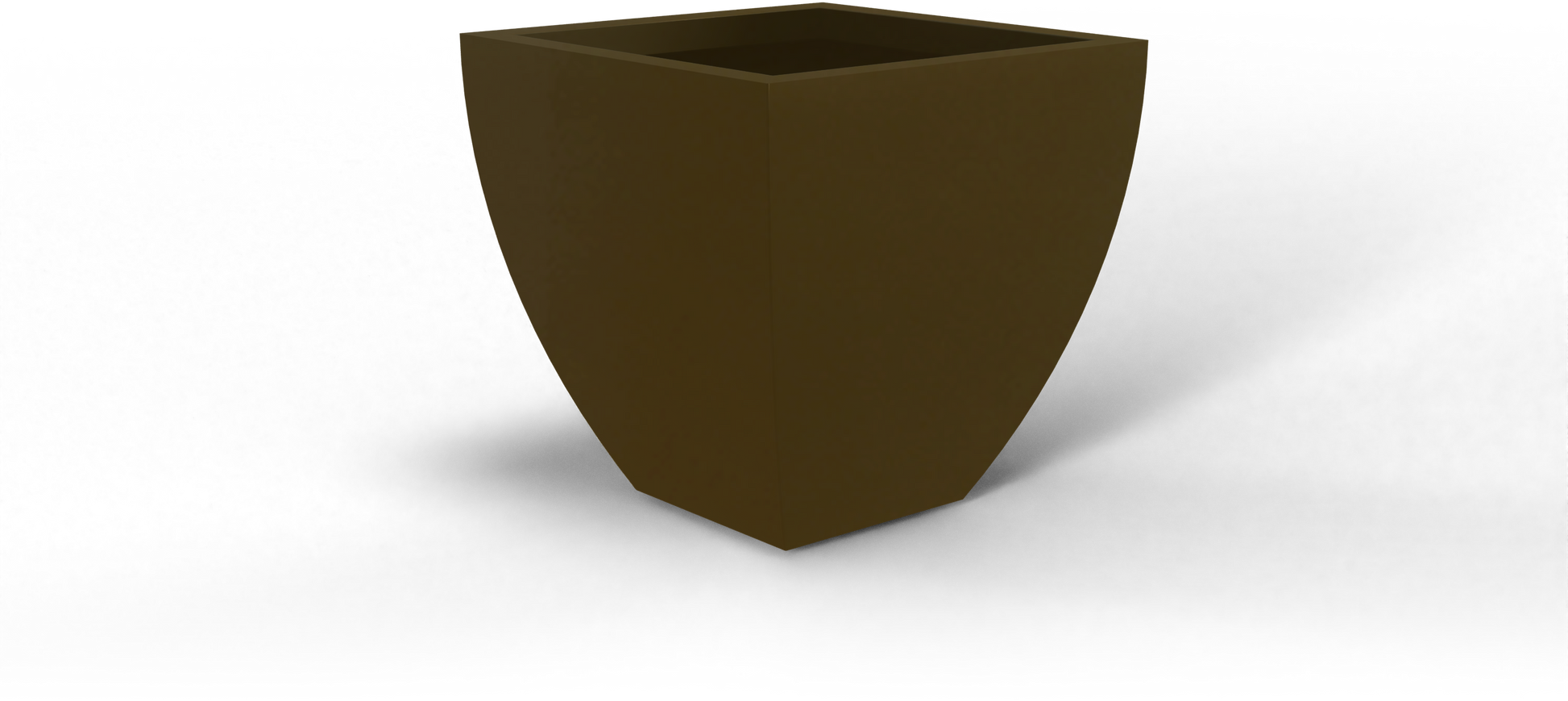 Lima Tapered Square Fiberglass Planter in Matte Bronze