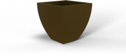 Lima Tapered Square Fiberglass Planter in Matte Bronze