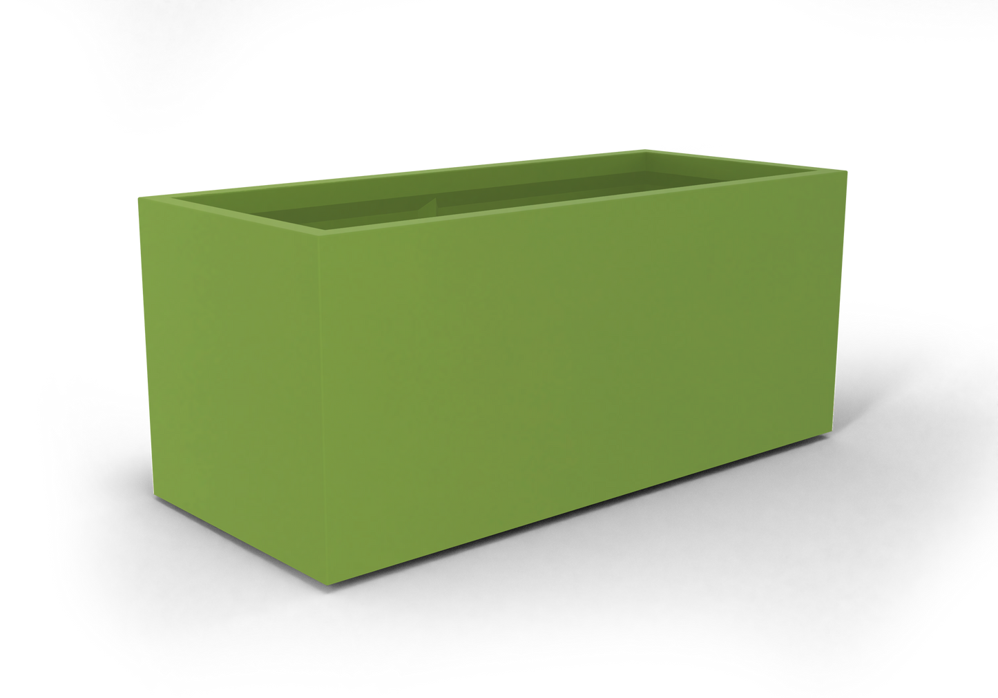 Badalona Rectangular Fiberglass Planter in Satin Green
