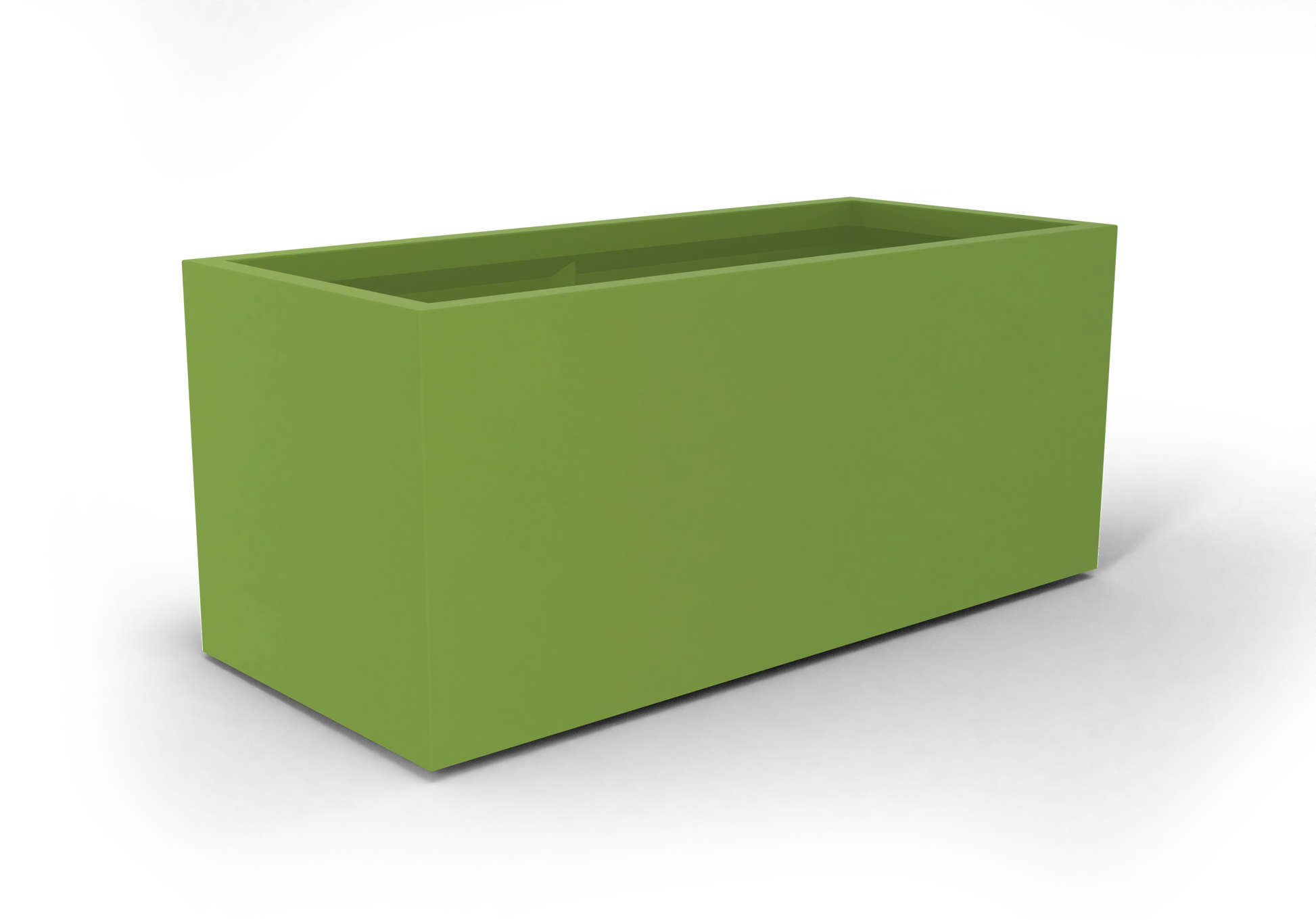 Badalona Rectangular Fiberglass Planter in Satin Green