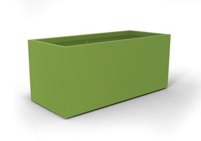 Badalona Rectangular Fiberglass Planter in Satin Green