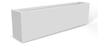 Hudson Rectangular Fiberglass Planter in Matte Bright White