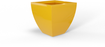 Lima Tapered Square Fiberglass Planter in Gloss Saffron
