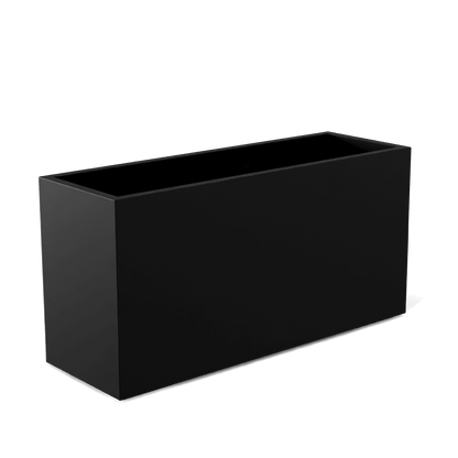 Tolga Rectangular Fiberglass Planter in Matte Black