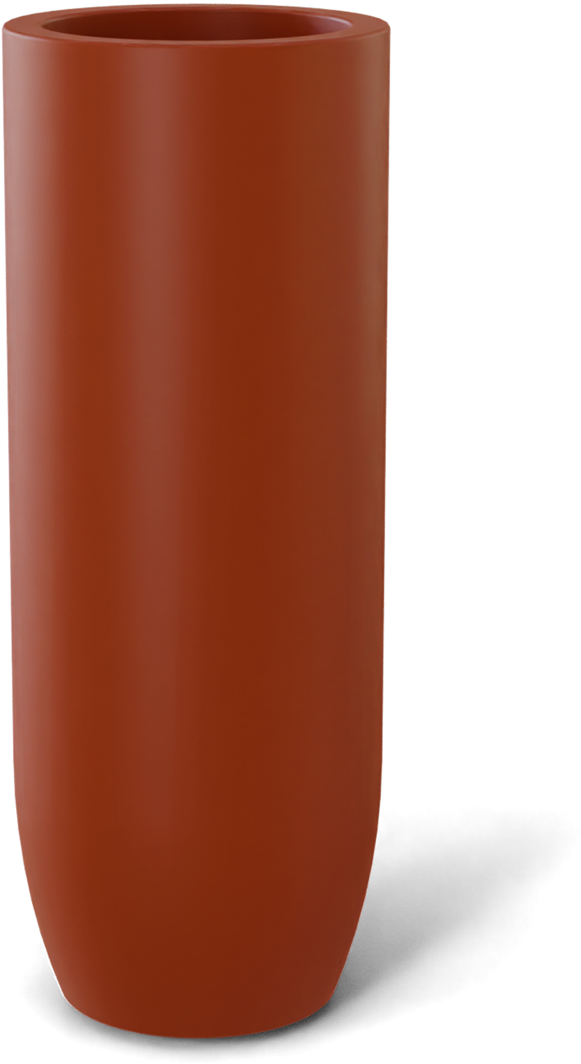 Saint Tropez Round Fiberglass Planter in Matte Terra Cotta
