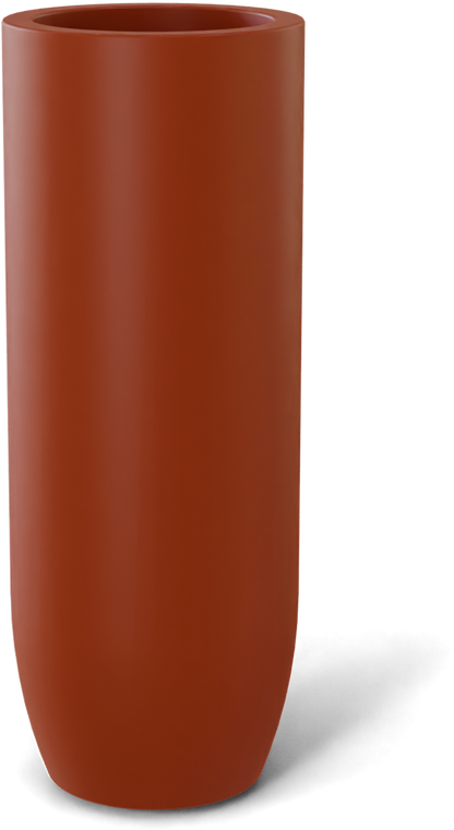 Saint Tropez Round Fiberglass Planter in Matte Terra Cotta