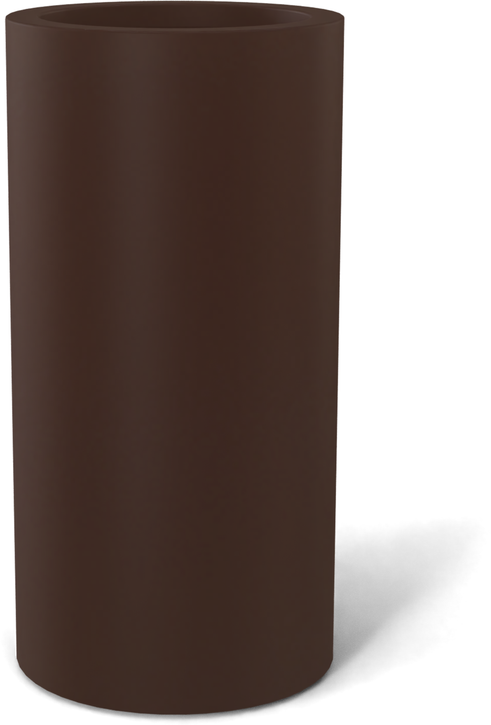 Corry Round Fiberglass Planter in Matte Dark Brown