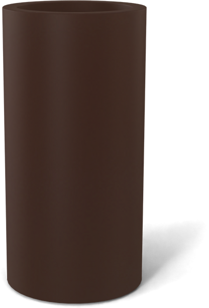 Corry Round Fiberglass Planter in Matte Dark Brown