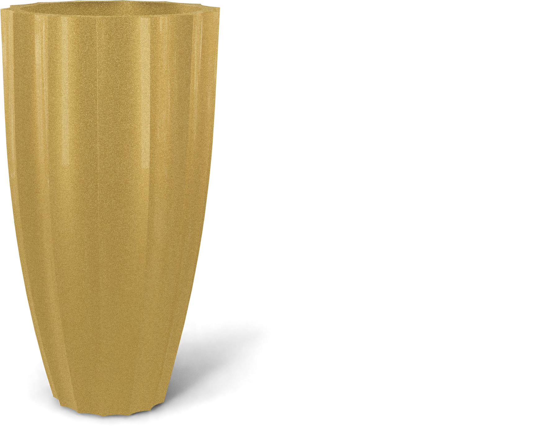 San Jose Round Fiberglass Planter in Gloss Metallic Gold