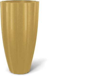 San Jose Round Fiberglass Planter in Gloss Metallic Gold