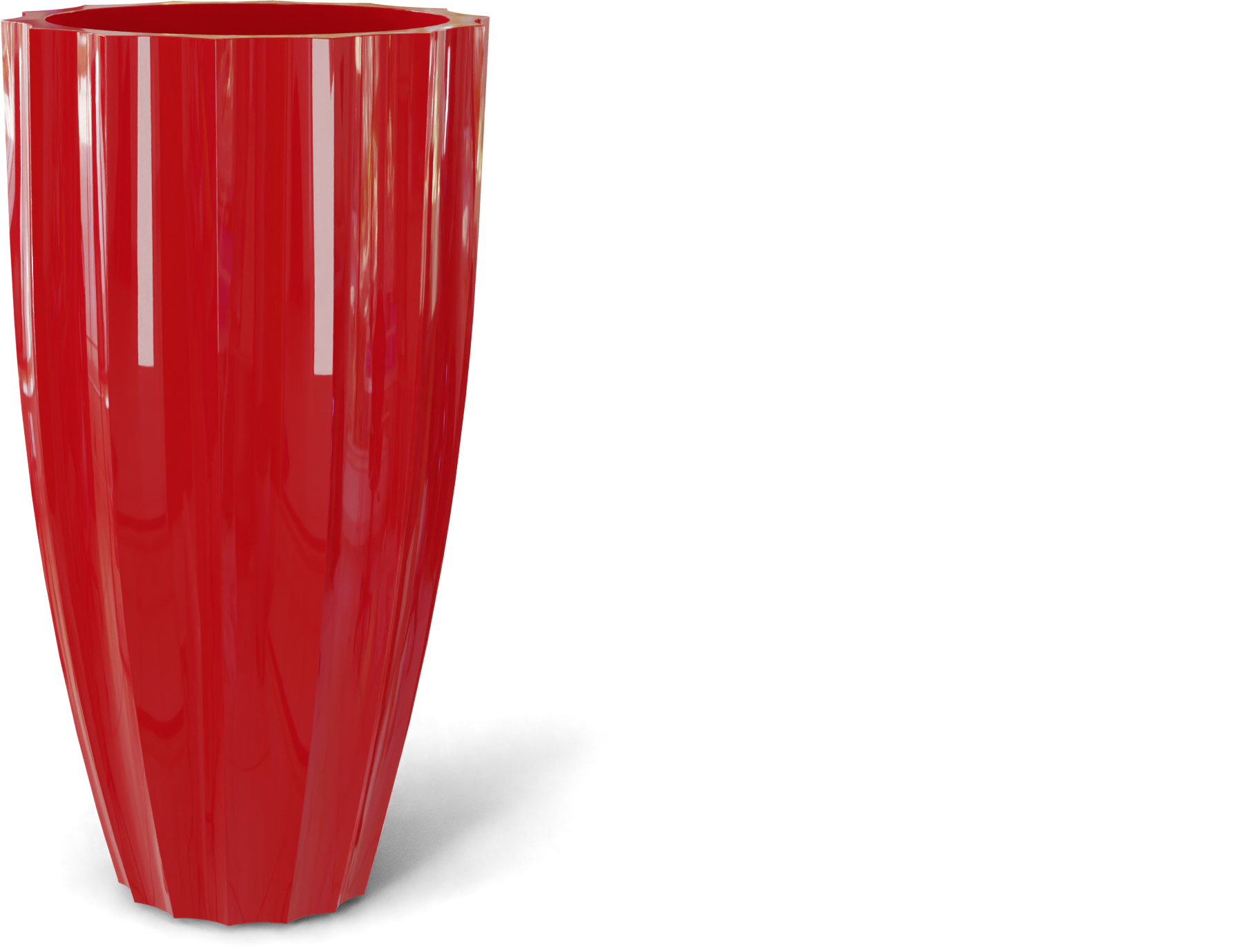 San Jose Round Fiberglass Planter in Gloss Red