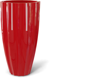 San Jose Round Fiberglass Planter in Gloss Red