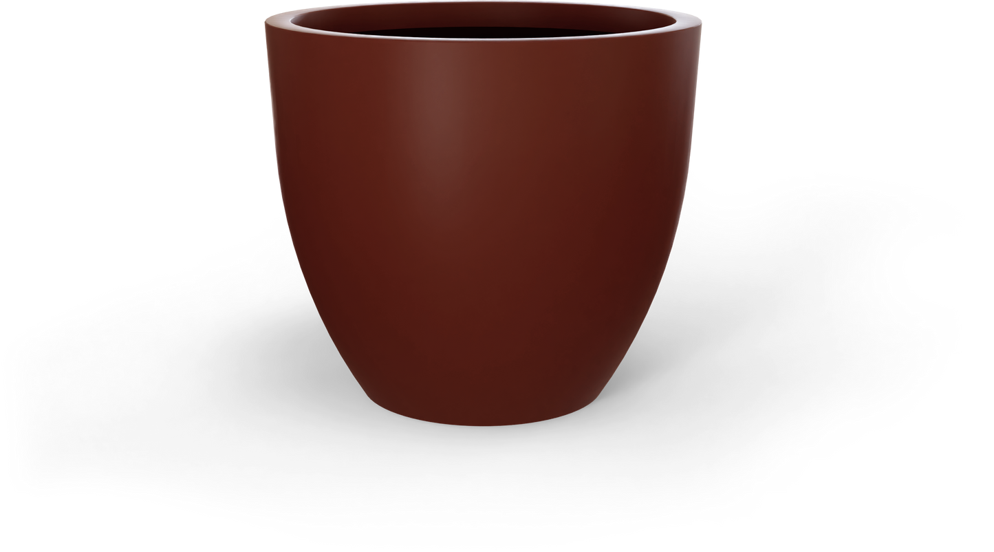 Wannsee Round Fiberglass Planter in Matte Terra Cotta