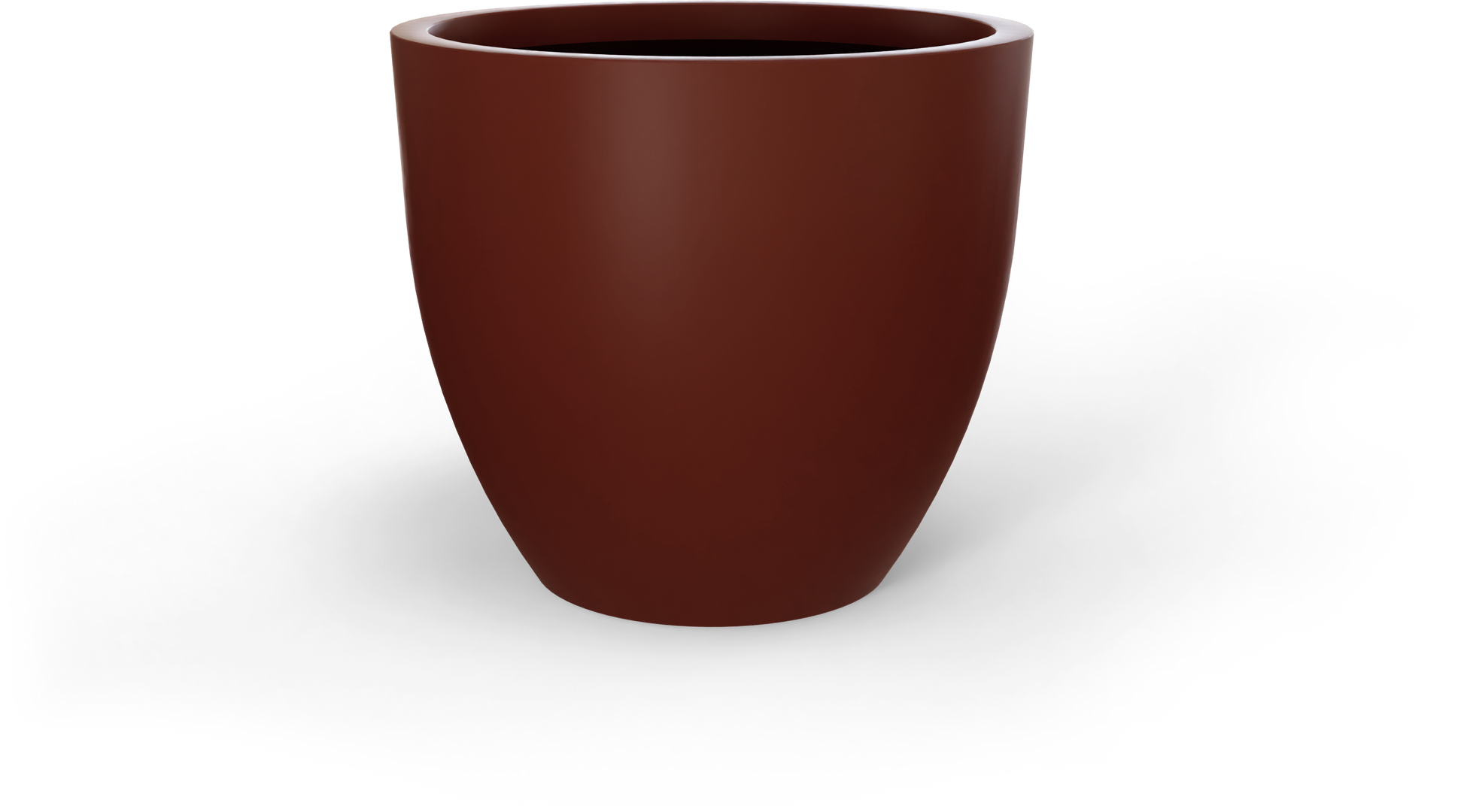Wannsee Round Fiberglass Planter in Matte Terra Cotta