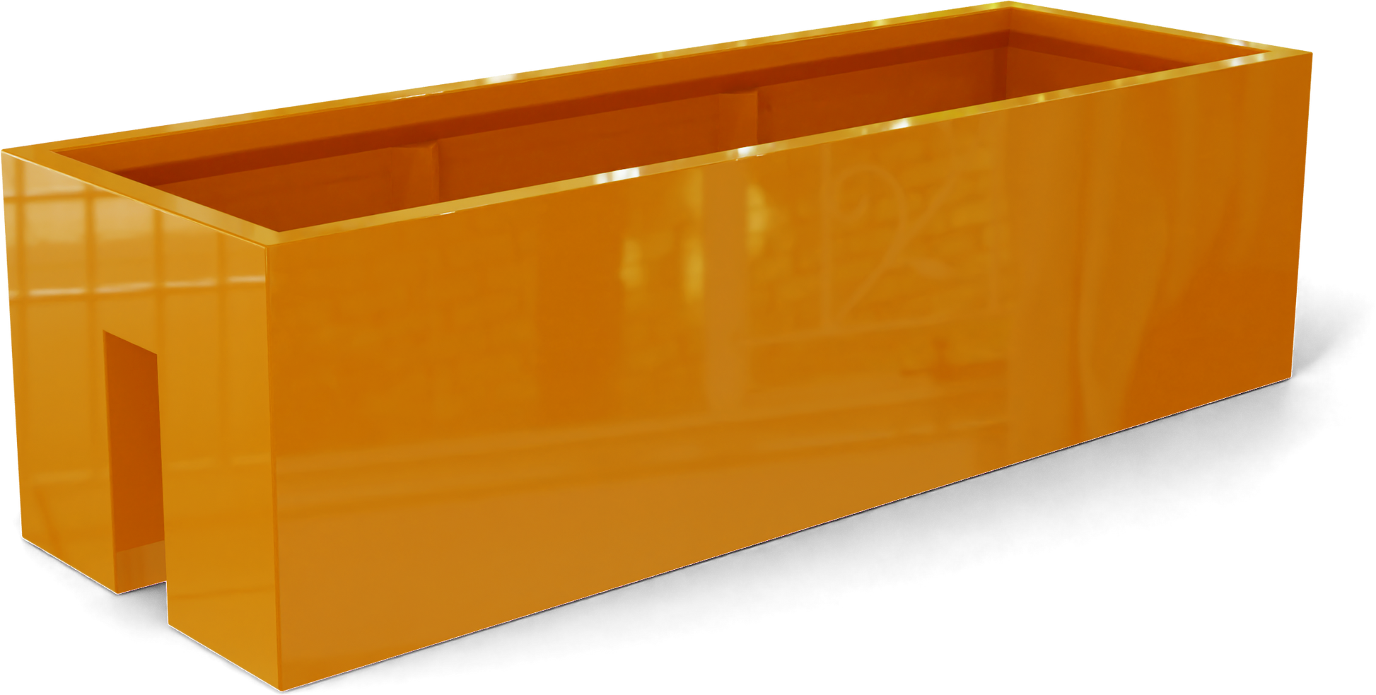 Tiergarden Fiberglass Planter in Gloss Tangerine