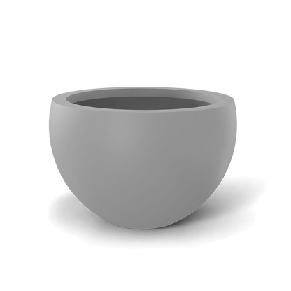 Tarragona Round Fiberglass Planter in Matte Cement Grey
