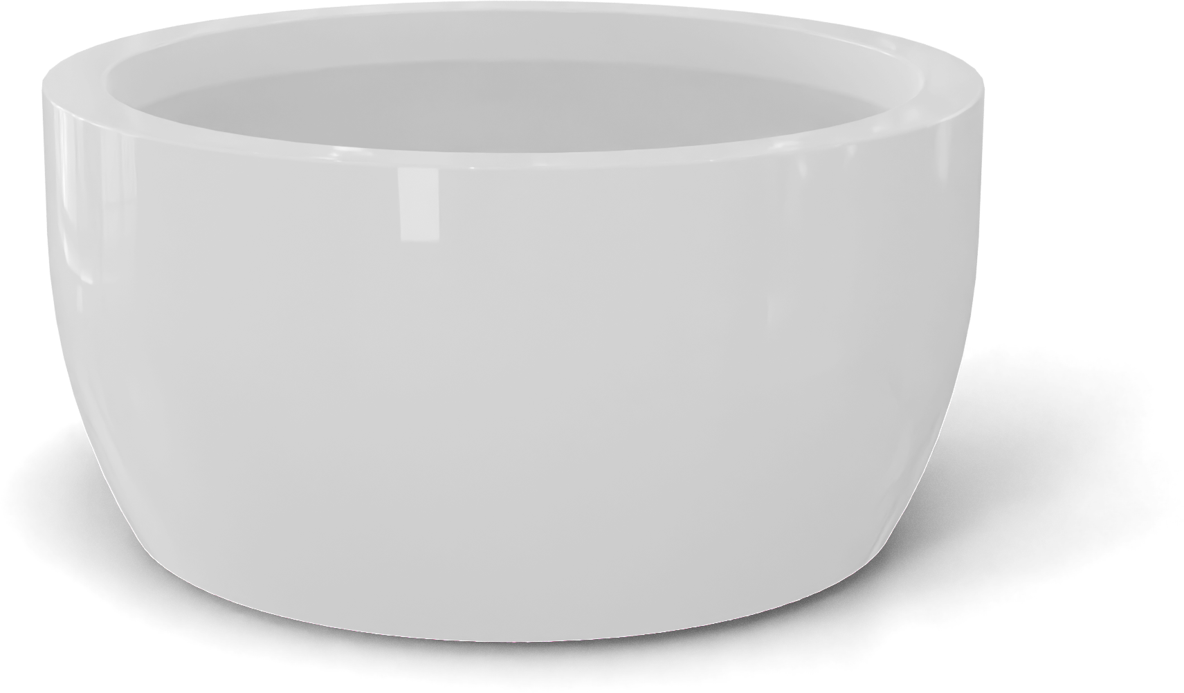 Casablanca Round Fiberglass Planter in Gloss Bright White