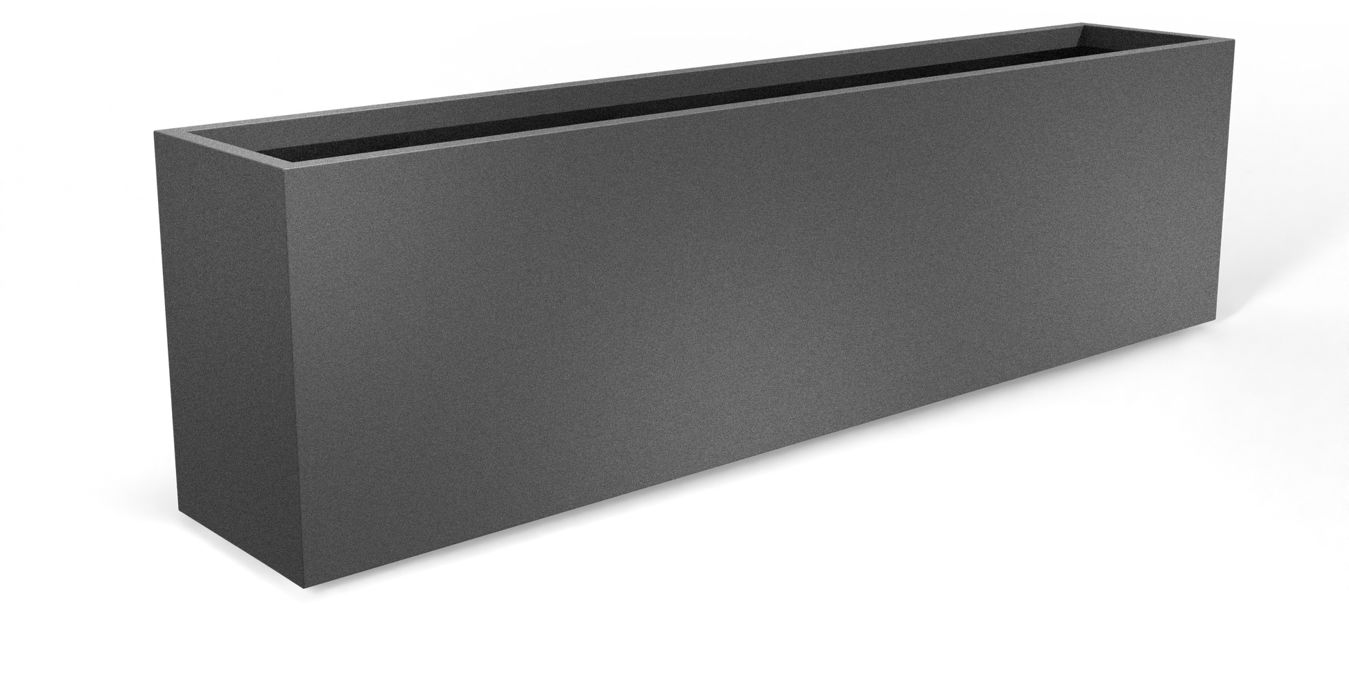 Hudson Rectangular Fiberglass Planter in Matte Gunmetal