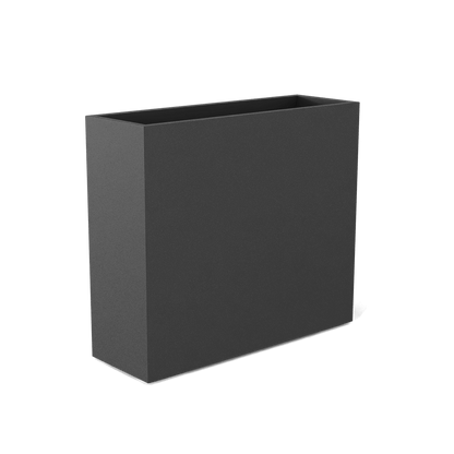 Perth Rectangular Fiberglass Planter in Matte Gunmetal