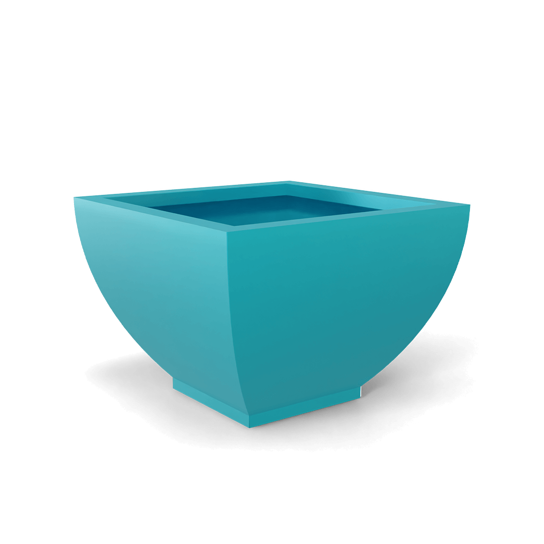 Kathryn Square Fiberglass Planter in Satin Seafoam Green