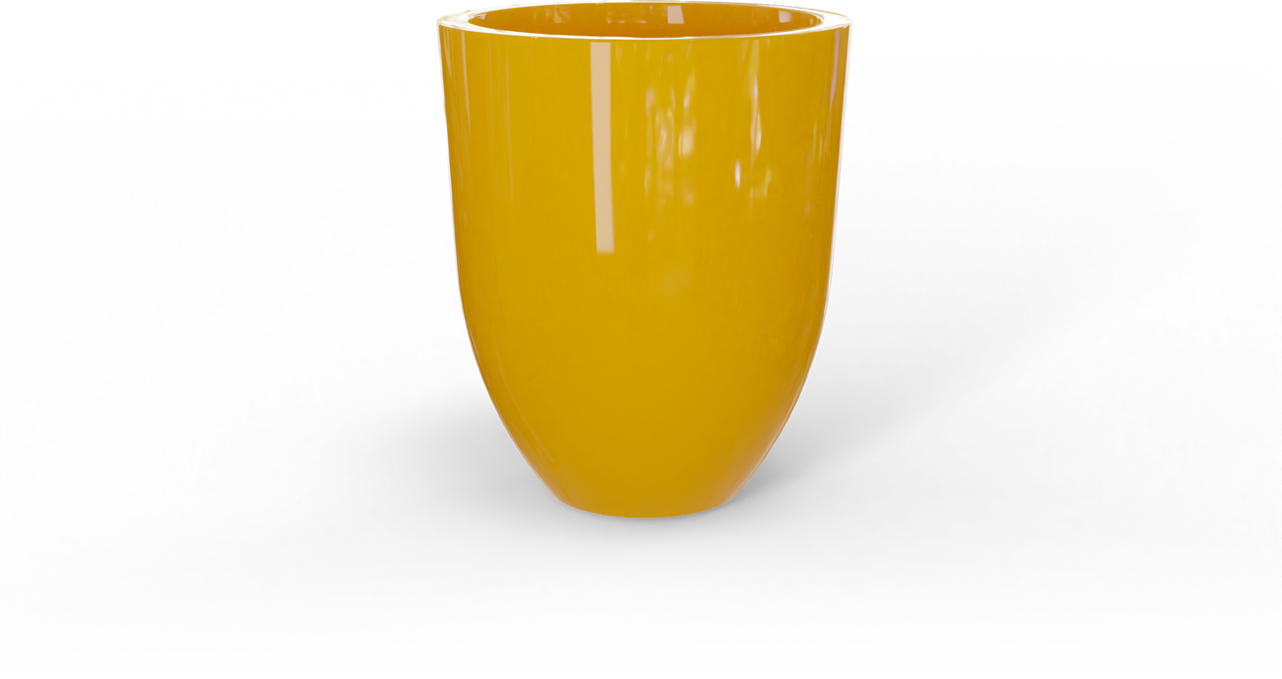 Valencia Round Fiberglass Planter in Gloss Saffron