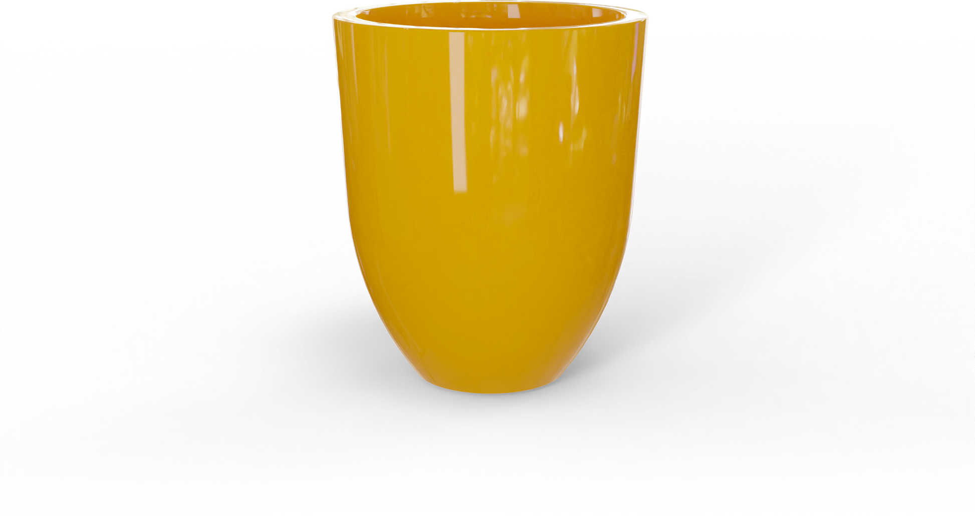 Valencia Round Fiberglass Planter in Gloss Saffron