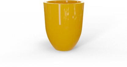 Valencia Round Fiberglass Planter in Gloss Saffron
