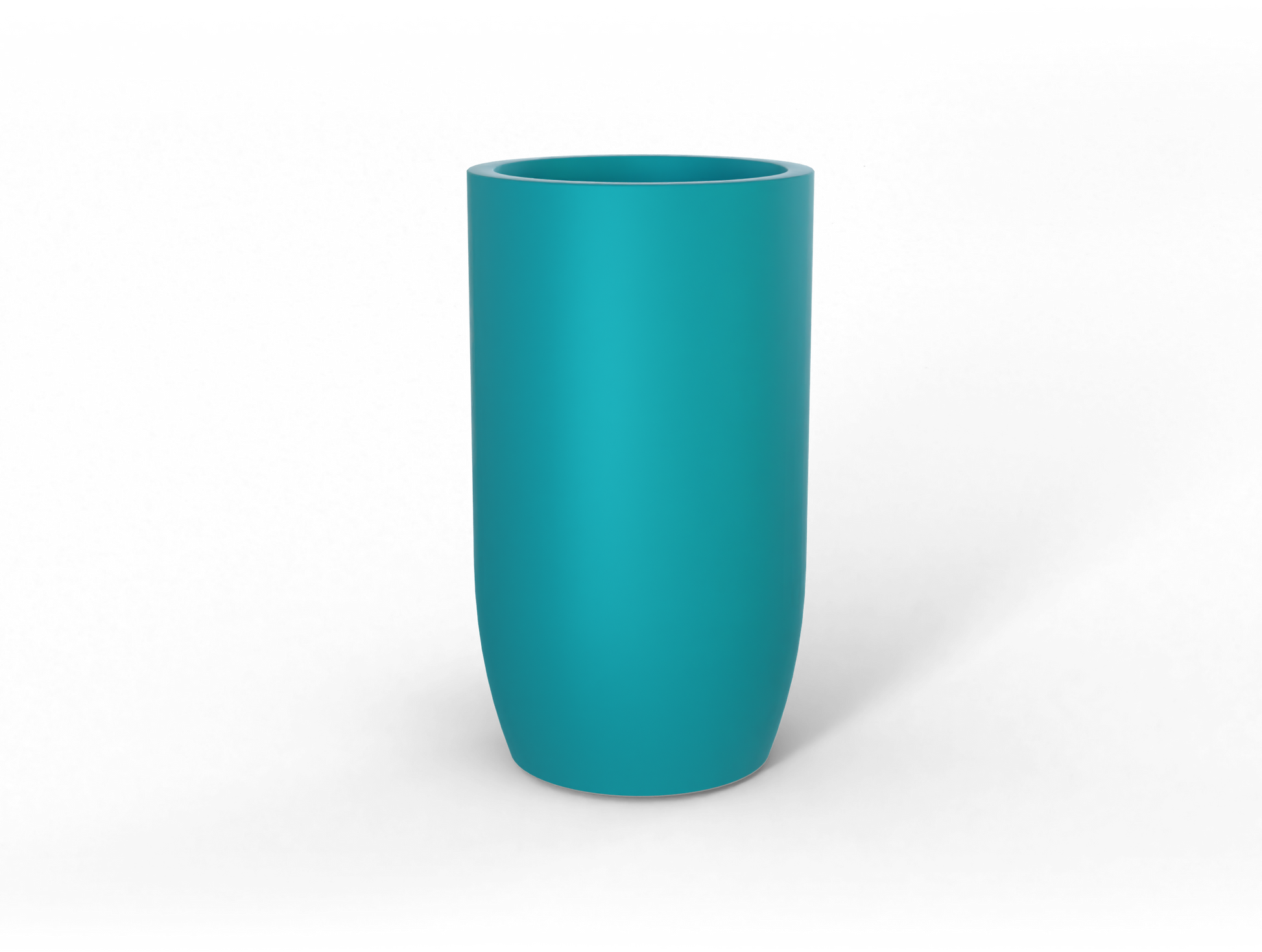 Lisbon Round Fiberglass Planter in Satin Seafoam Green
