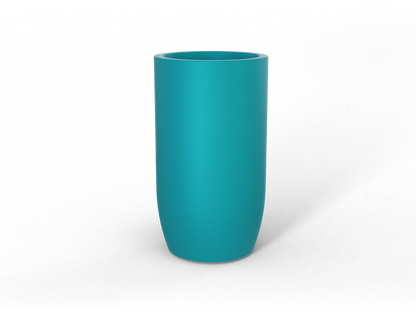 Lisbon Round Fiberglass Planter in Satin Seafoam Green