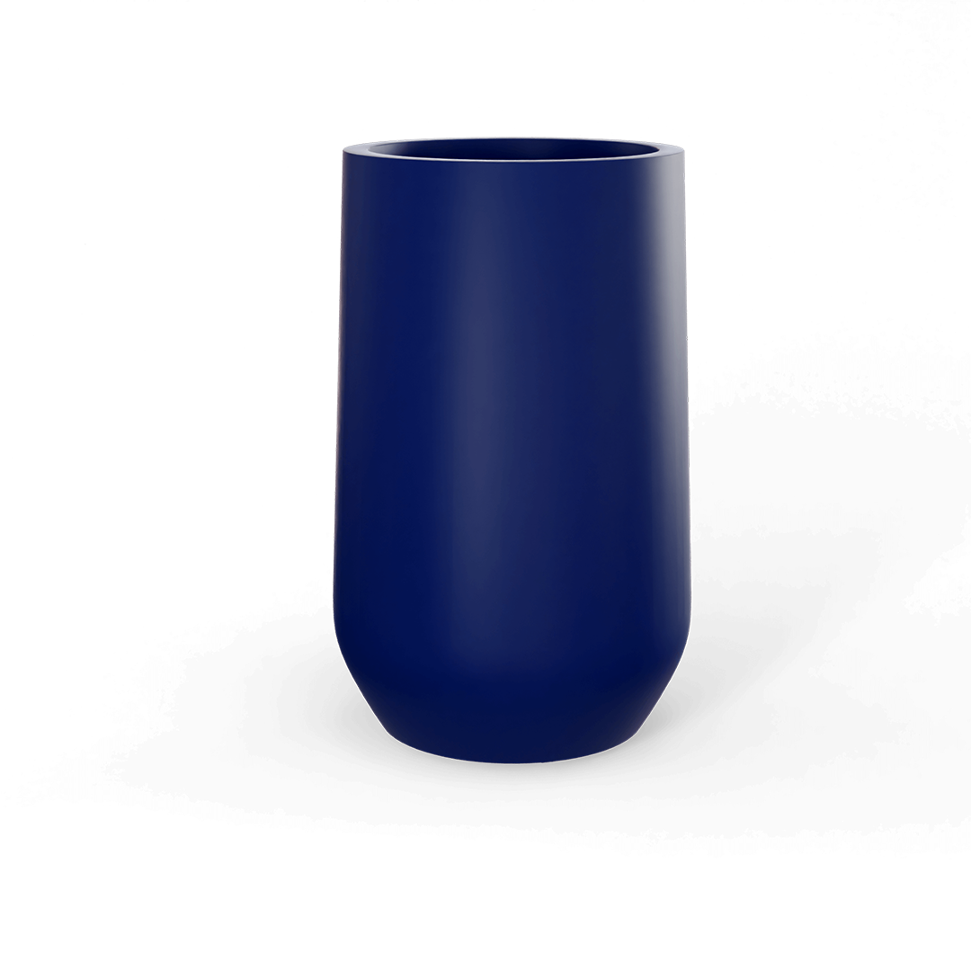 Hayden Round Fiberglass Planter in Matte Cobalt Blue