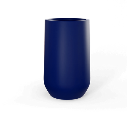 Hayden Round Fiberglass Planter in Matte Cobalt Blue