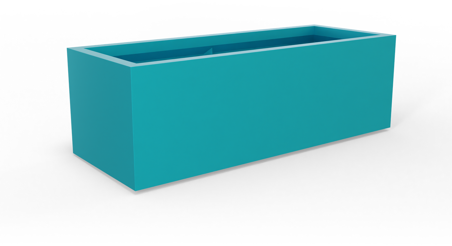 Cuba Rectangular Fiberglass Planter in Satin Seafoam Green