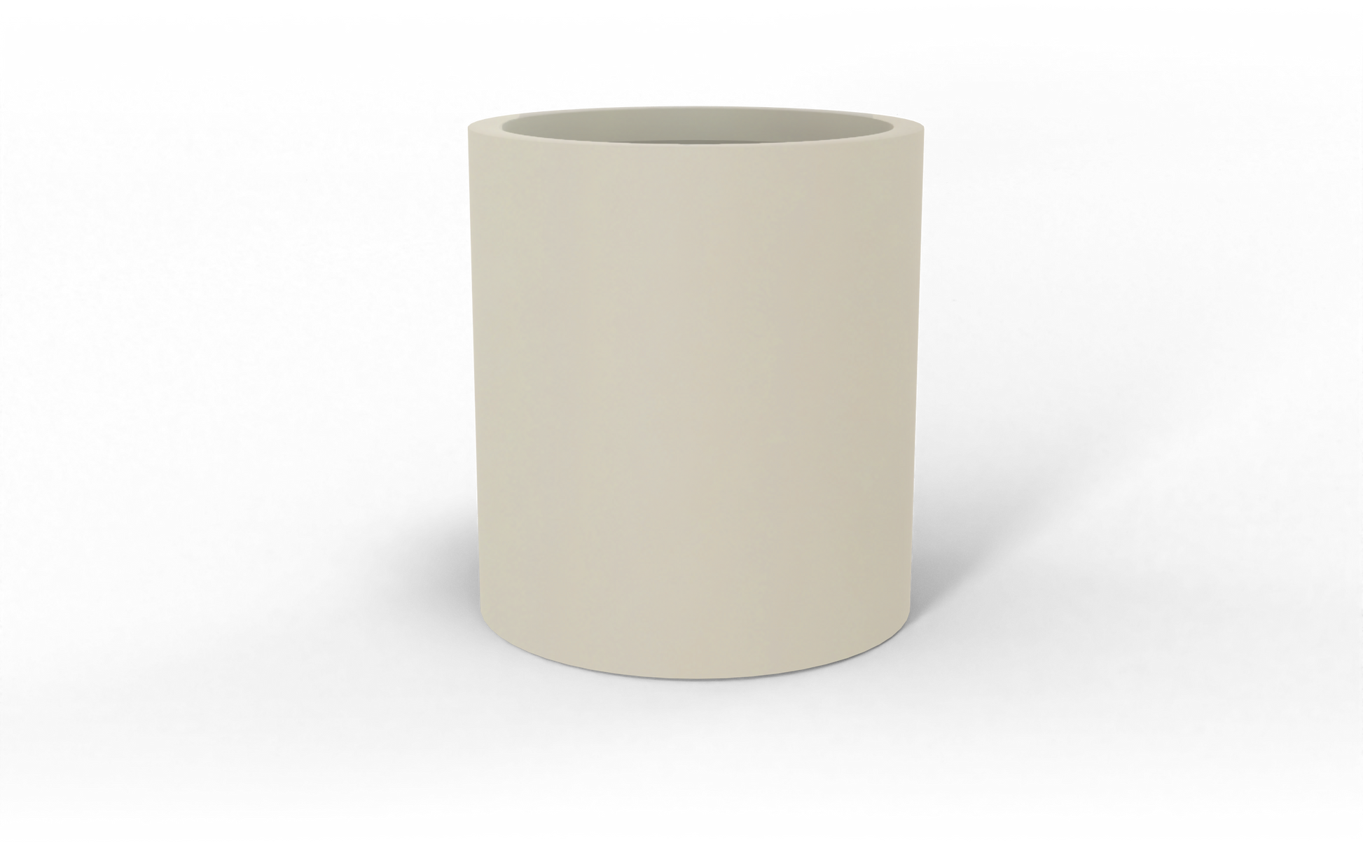 Rio Grande Round Fiberglass Planter in Satin Beige