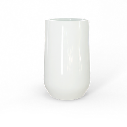 Hayden Round Fiberglass Planter in Gloss Bright White