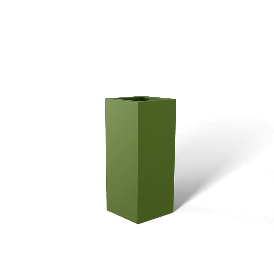 Milano Rectangular Fiberglass Planter in Satin Green