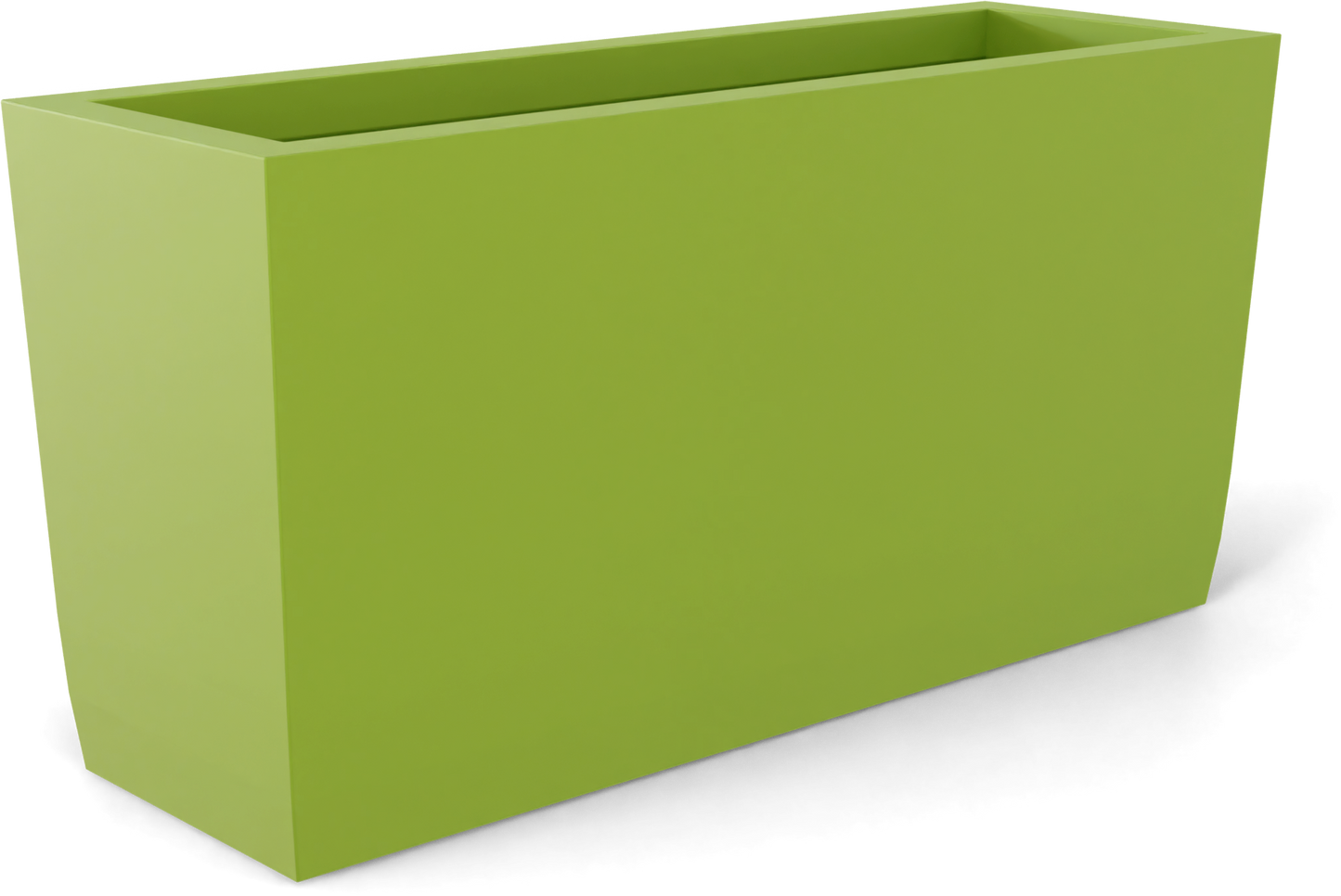 Panama Curved Rectangular Fiberglass Planter in Satin Green