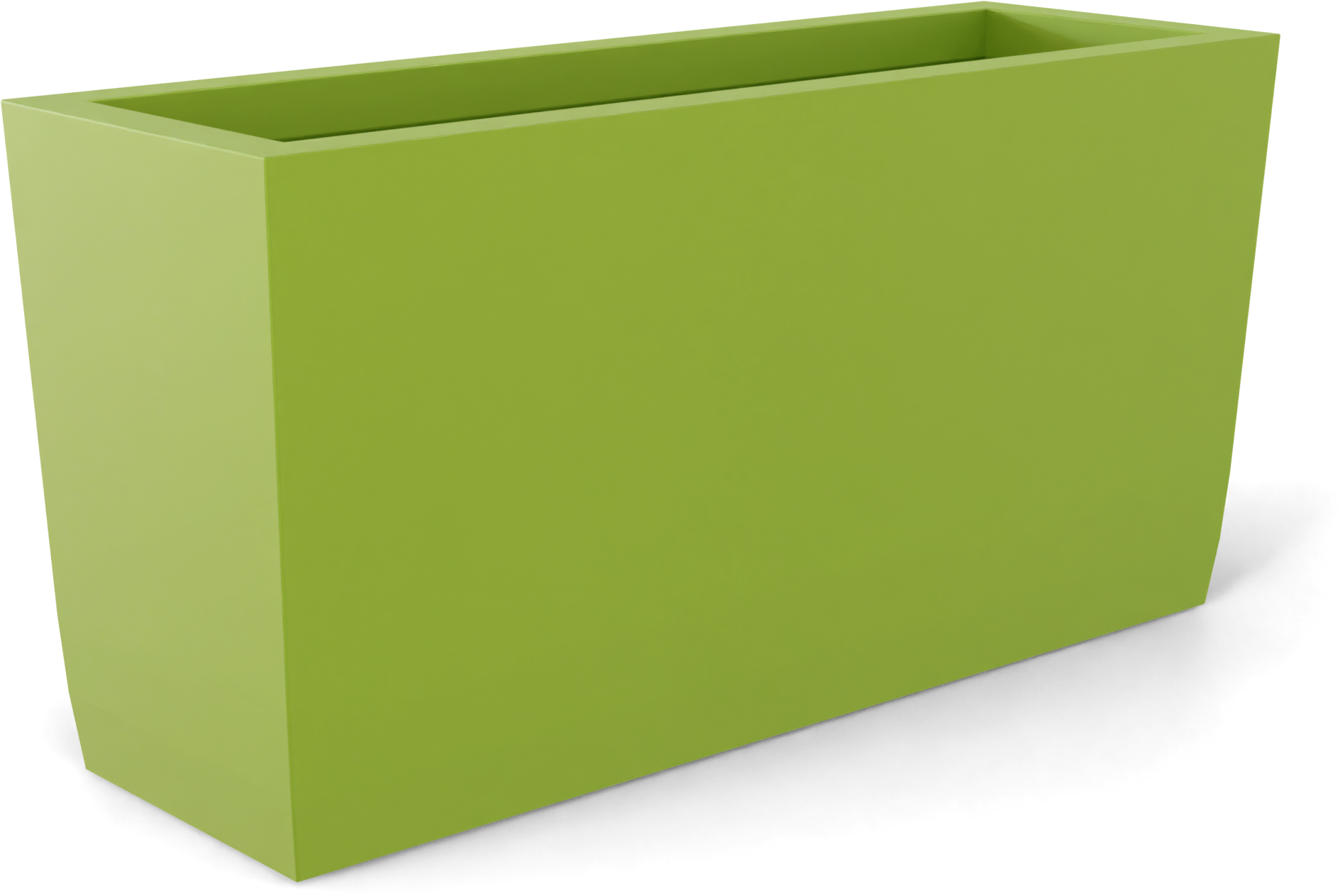 Panama Curved Rectangular Fiberglass Planter in Satin Green
