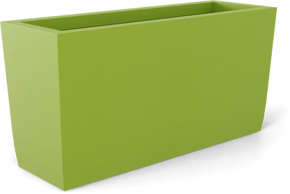 Panama Curved Rectangular Fiberglass Planter in Satin Green