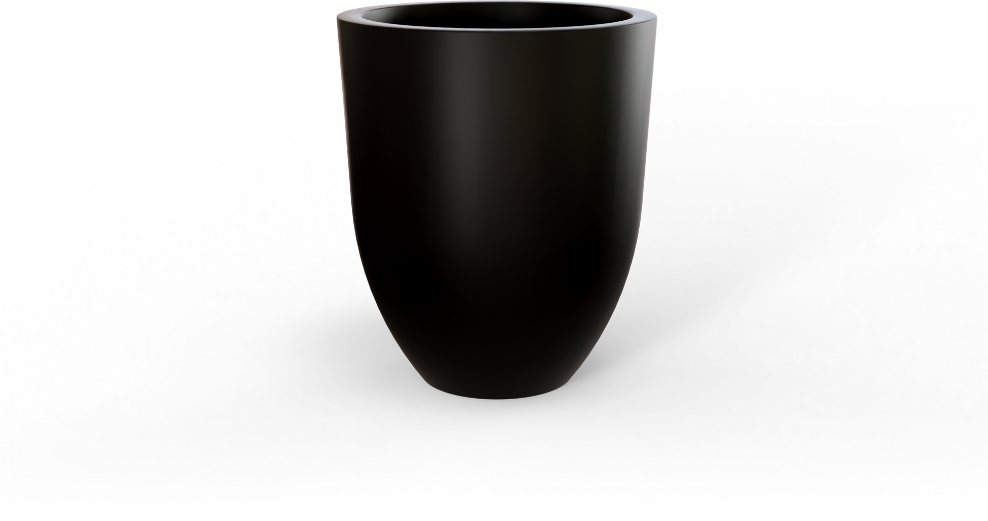 Valencia Round Fiberglass Planter in Matte Black