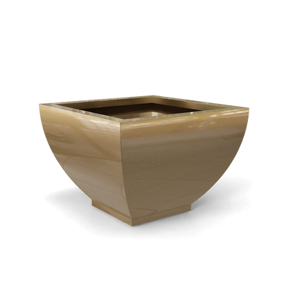 Kathryn Square Fiberglass Planter in Gloss Metallic Gold