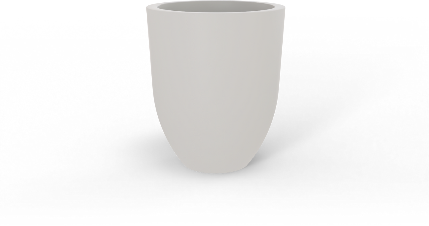 Valencia Round Fiberglass Planter in Matte Cement Grey