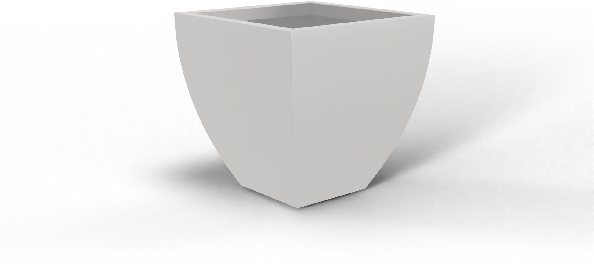 Lima Tapered Square Fiberglass Planter in Matte Cement Grey