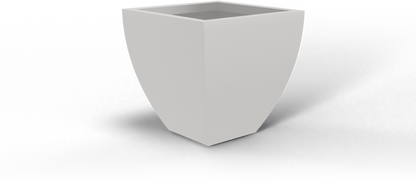 Lima Tapered Square Fiberglass Planter in Matte Cement Grey